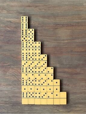 1950s Butterscotch Bakelite Domino Set 28 pcs Full Set Vintage Game Night